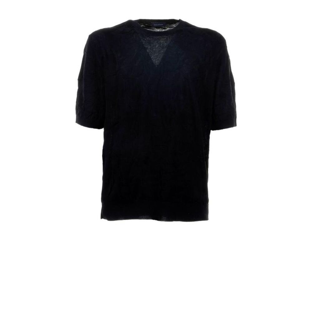 TAGLIATORE Men's Textured Short Sleeve Knit Top Men BLACK T-Shirts